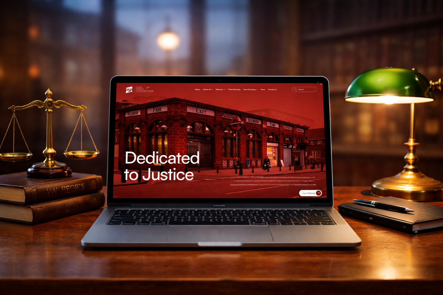 PSP Law Wix website on a laptop
